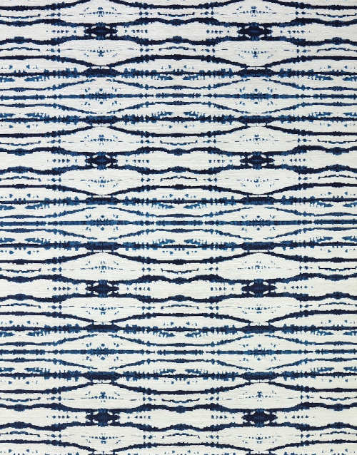 Hand knotted wool rug Pizzazz Blue and White