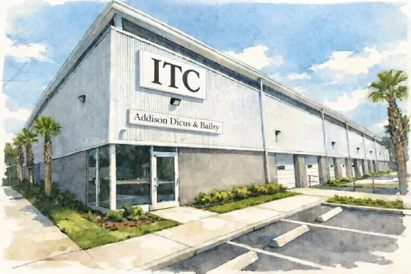 Rendering of the outside of the new Orlando Addison/Dicus rug showroom