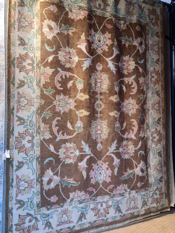 Hand-knotted 9x12 rug in Oushak style