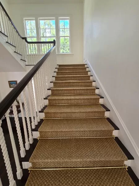 Stair runner with stair rods