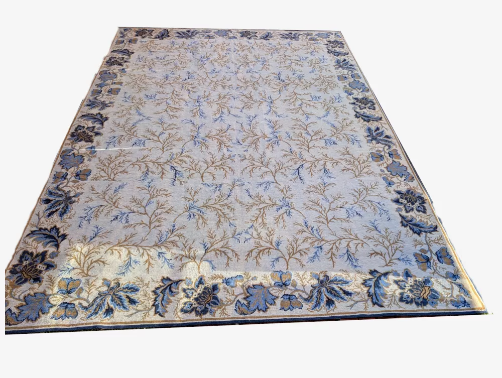 Athene-blue, 9x12, wool, needlepoint, handknotted rug