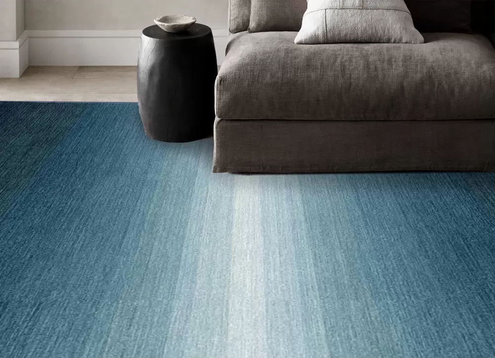 Blue fading to cream fading to blue again.