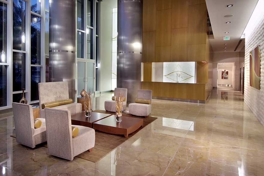 Lobby interior Signature Place condominium