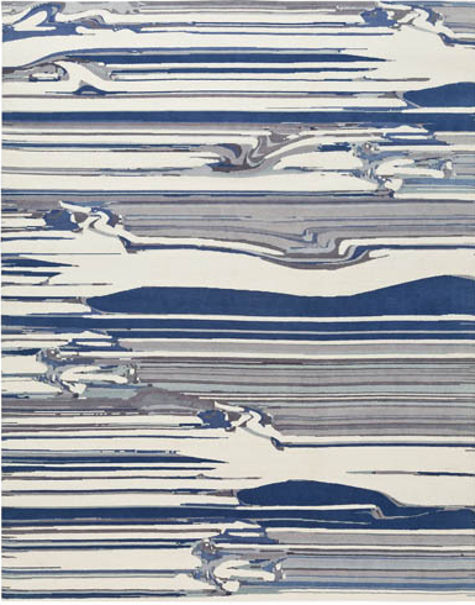 Smudge blue area rug