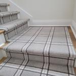 Stairs with installed carpeting.
