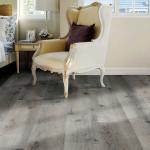 Wing chair on LVT plank