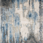 Faux silk abstract area rug.