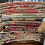 Stack of Anatolian rugs
