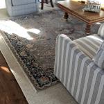 Hand-knotted layered on seagrass rug.